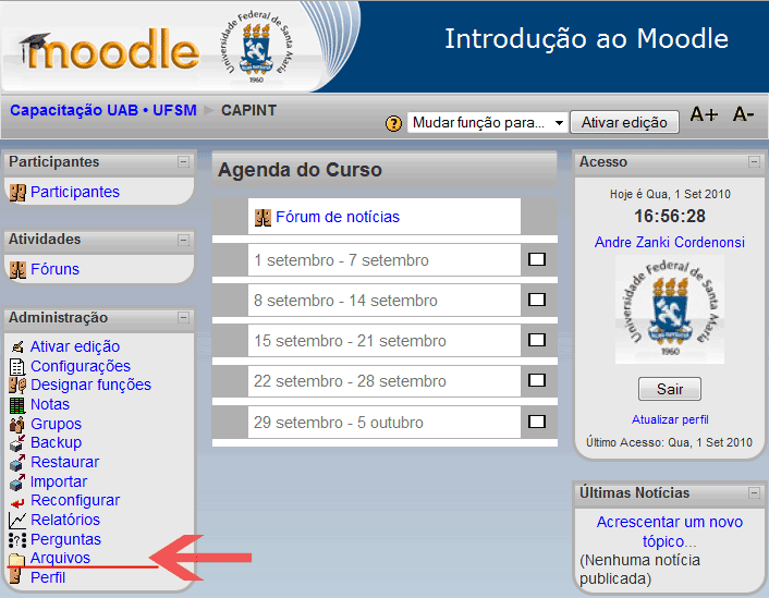 Acessando os Arquivos da Disciplina