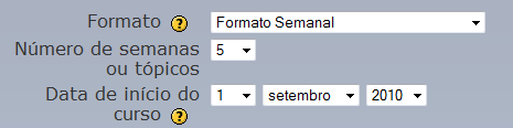 Configurações de Formato da Disciplina